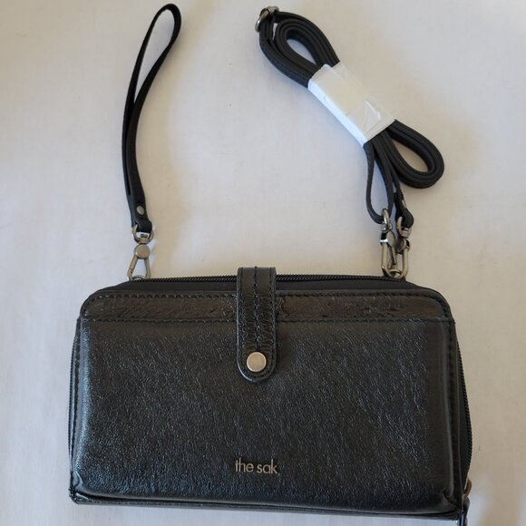 The Sak - Black Crossbody Purse/Wristlet - Faux Leather - Adjustable Strap - Picture 1 of 13